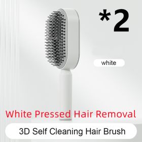 Self Cleaning Hair Brush For Women One-key Cleaning Hair Loss Airbag Massage Scalp Comb Anti-Static Hairbrush (Option: Set D)